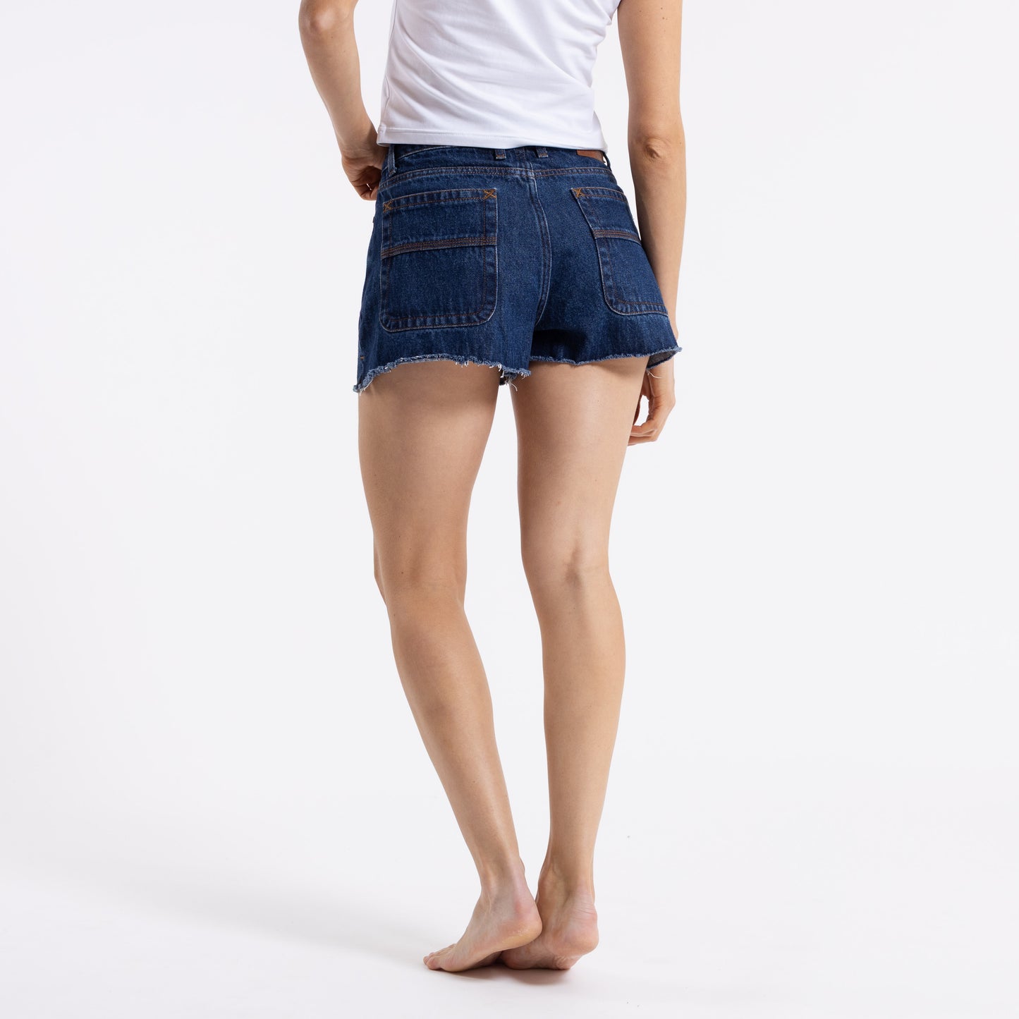 Bermuda Rusty Penny Kick Flare Denim Short Ld Deep Blue