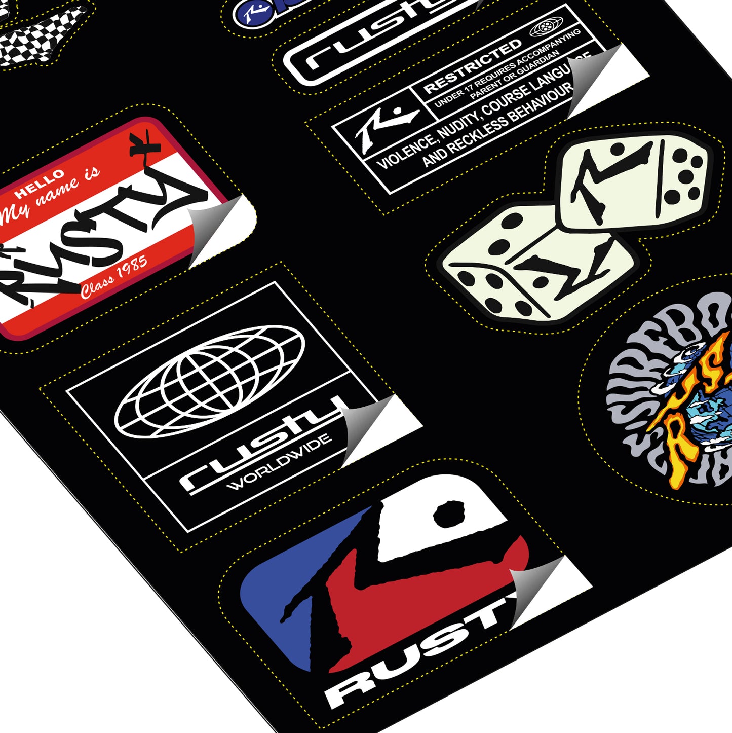 Calcos Rusty Plancha De Sticker A4 Surtido 1