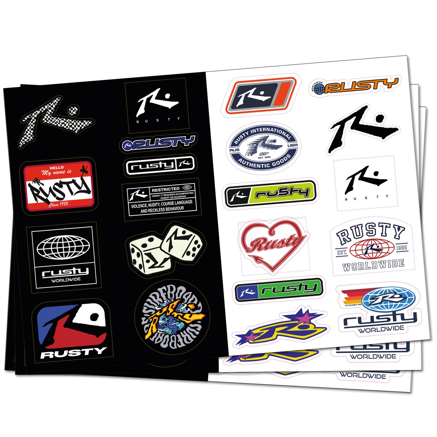 Calcos Rusty Plancha De Sticker A4 Surtido 1