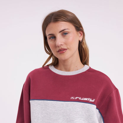 Buzo Rusty Polar Popped Panelled Crew Ld Grey Marle