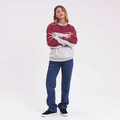 Buzo Rusty Polar Popped Panelled Crew Ld Grey Marle