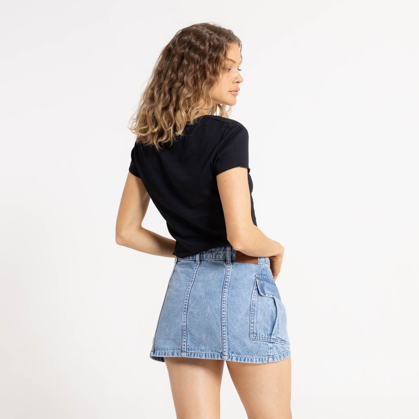Remera Mc Rusty Polly Anna Pointelle Baby Tee Ld Black