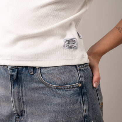 Remera Rusty R2K Raglan Skimmer Ld White
