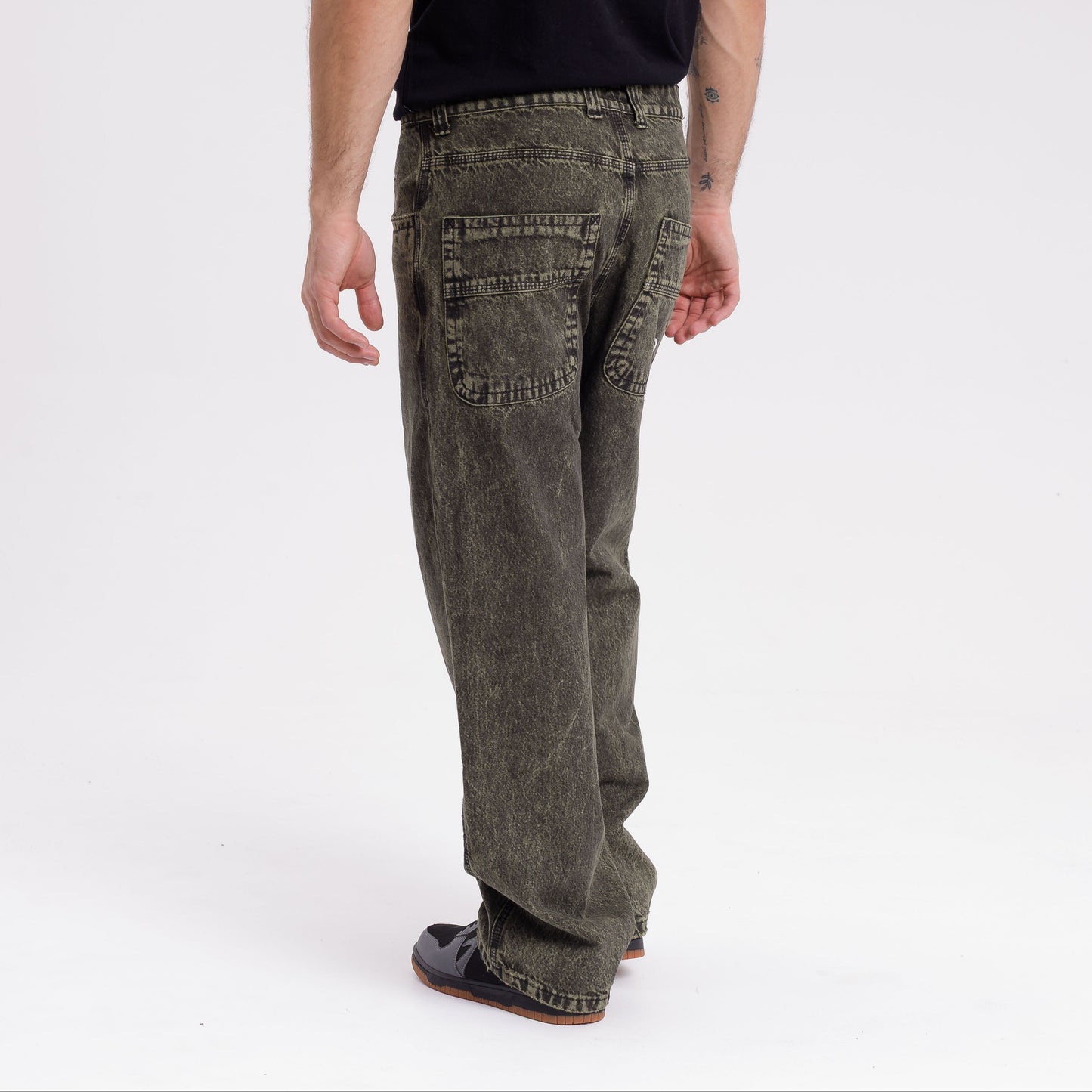 Jean Rusty R Dot Overdyed Green