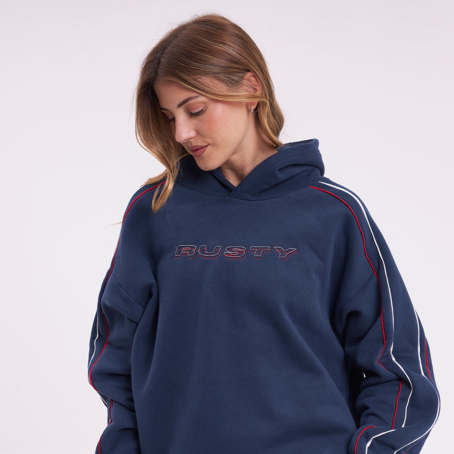 Canguro Rusty Red Raw Archival Oversized Hood Ld Navy