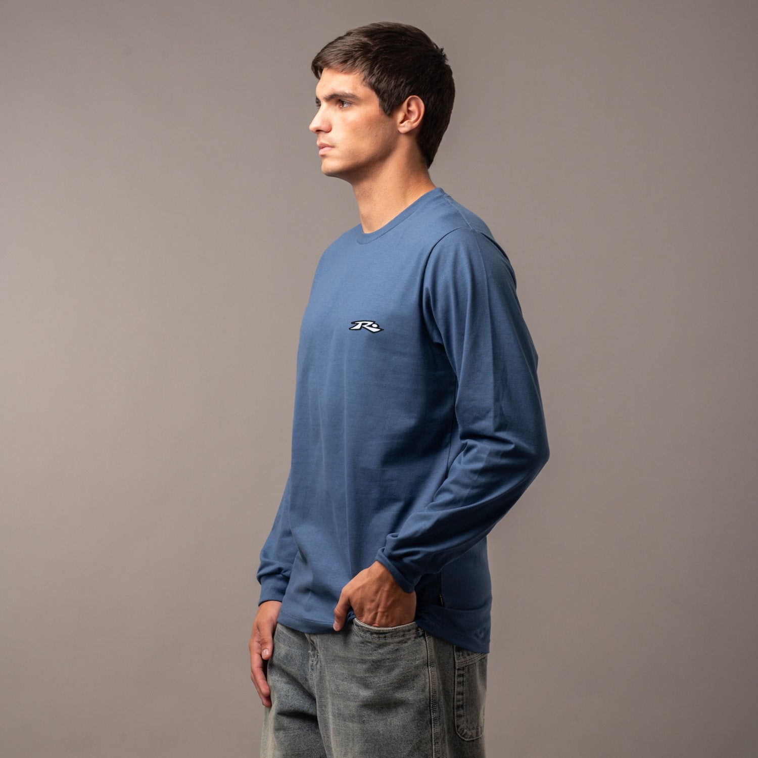 Remera Rusty Registered Ls Atlantic Blue