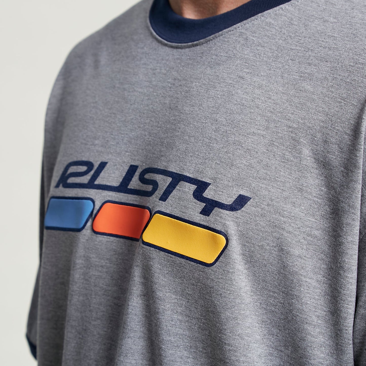Remera Mc Rusty Lights Or Ringer Short Sleeve Tee Grey Marle