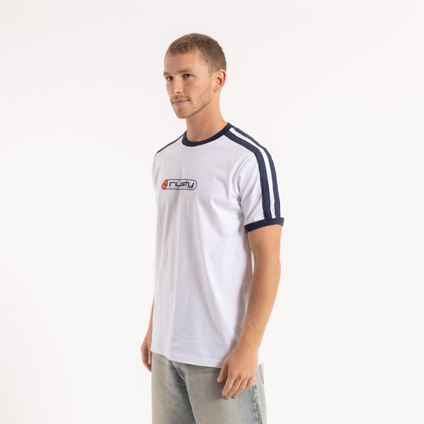 Remera Mc Rusty Poppa Tee White/Navy Blue