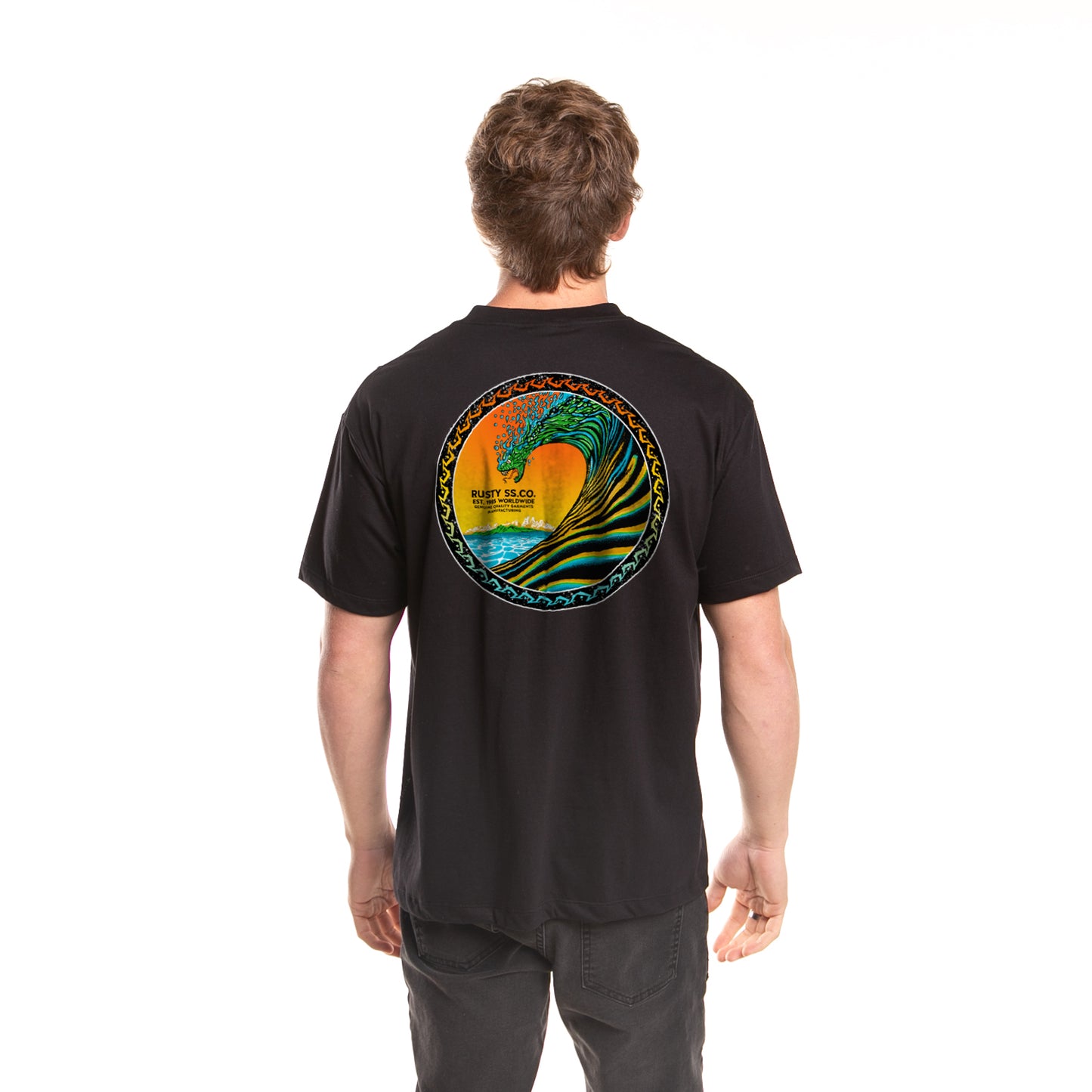 Remera Mc Rusty Wave Snake Tee Black