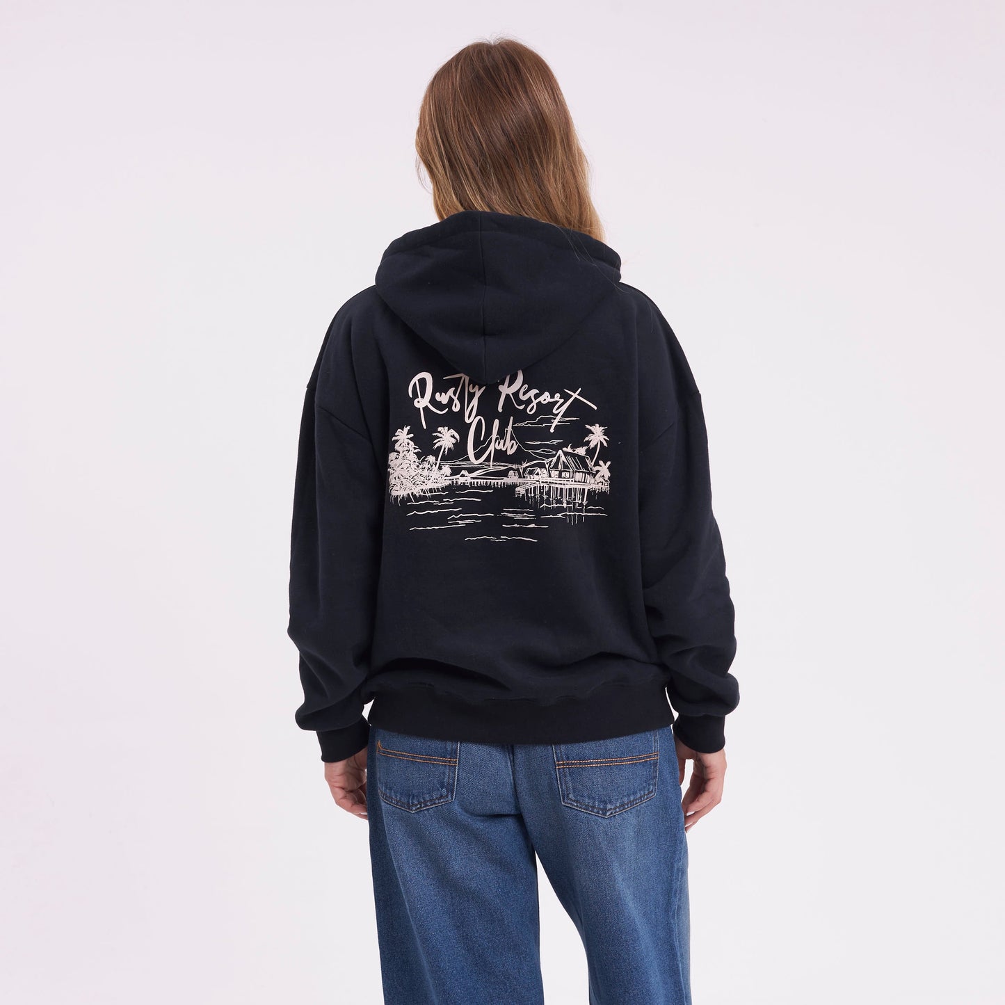 Canguro Rusty Resort Club Oversize Hood Ld Black