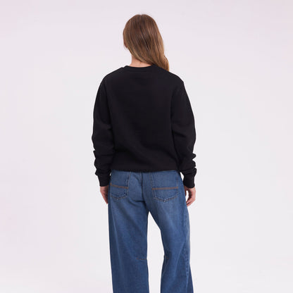 Buzo Rusty R Essential Oversized Crew Fleece Black