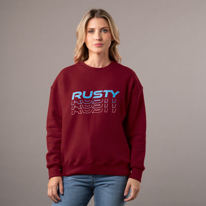 Buzo Rusty Retro Tech Classic Crew Ld Rhubarb