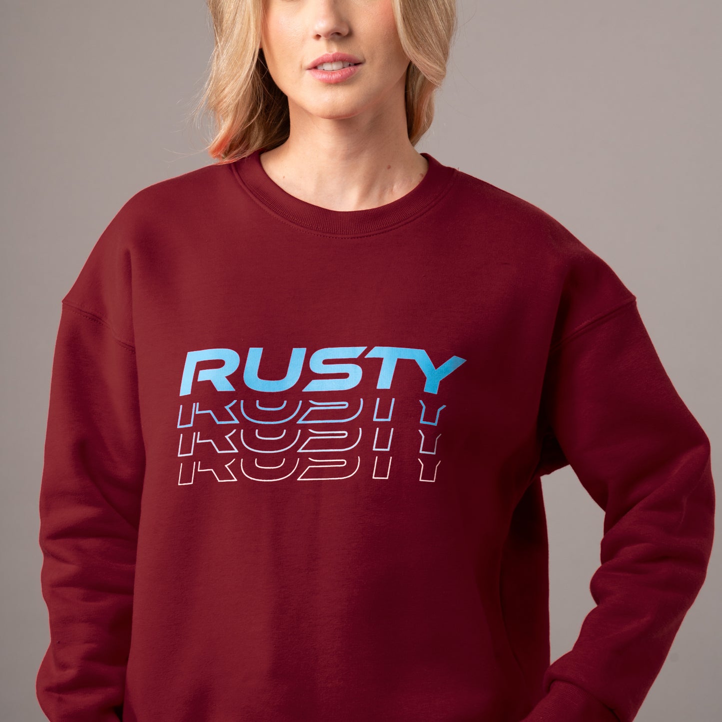 Buzo Rusty Retro Tech Classic Crew Ld Rhubarb