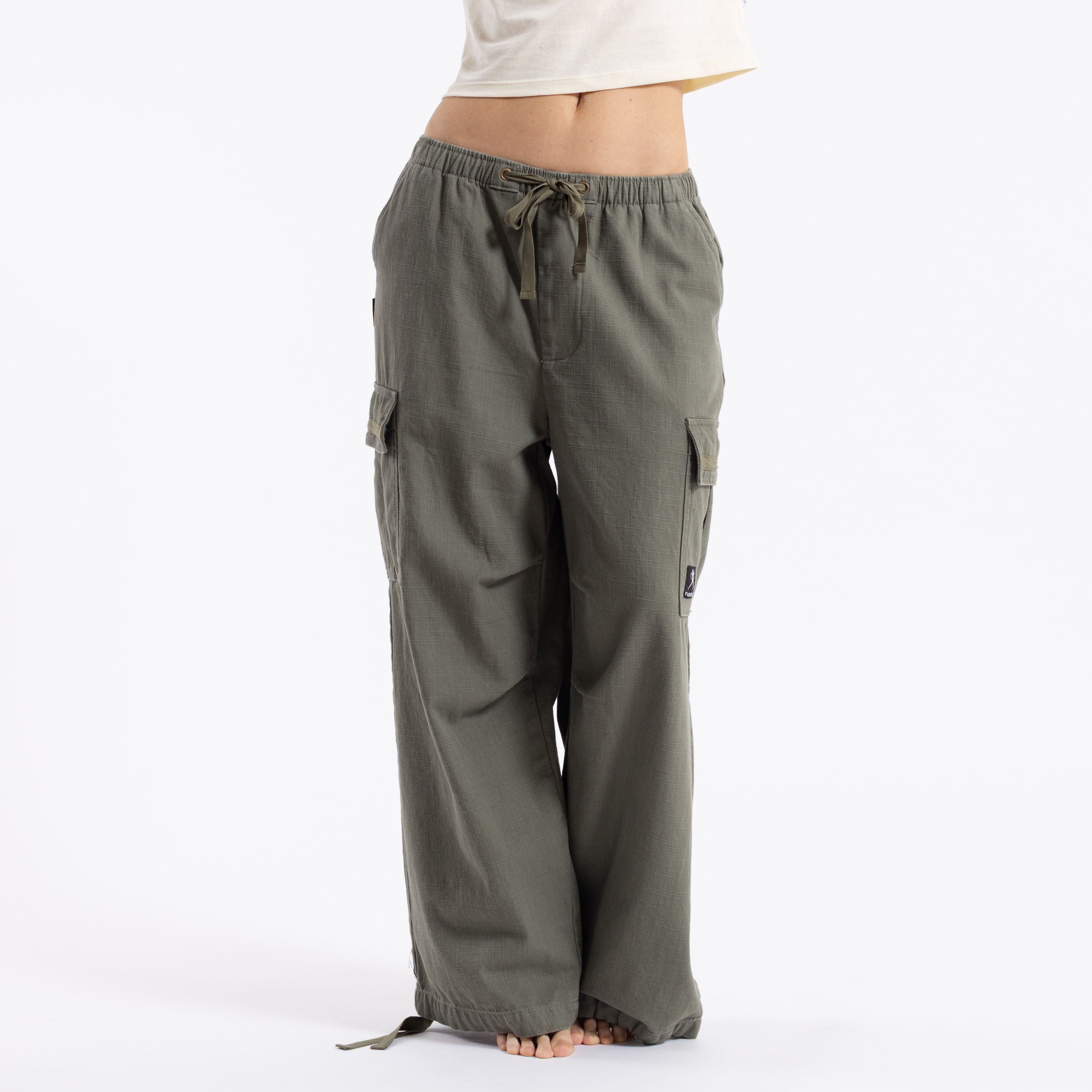 Jean Rusty River Low Rise Baggy Cargo Pant Shadow Army