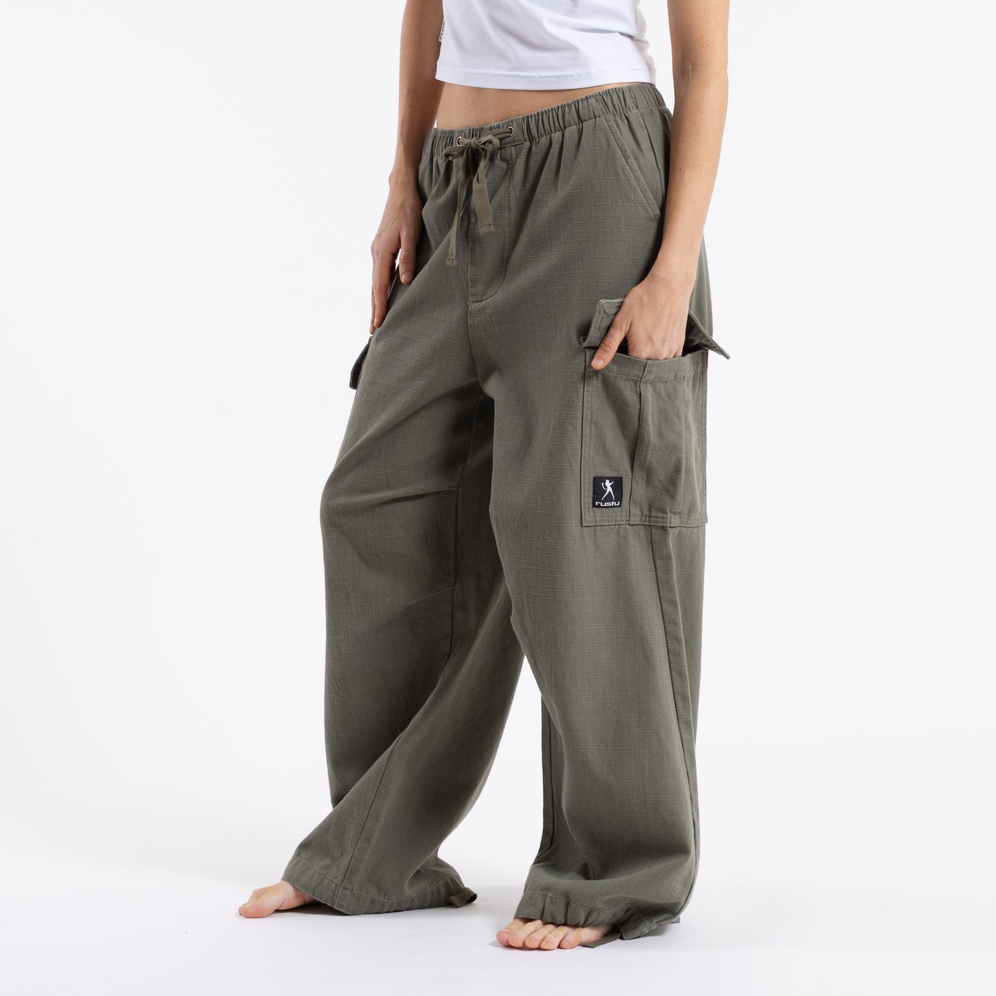 Jean Rusty River Low Rise Baggy Cargo Pant Shadow Army