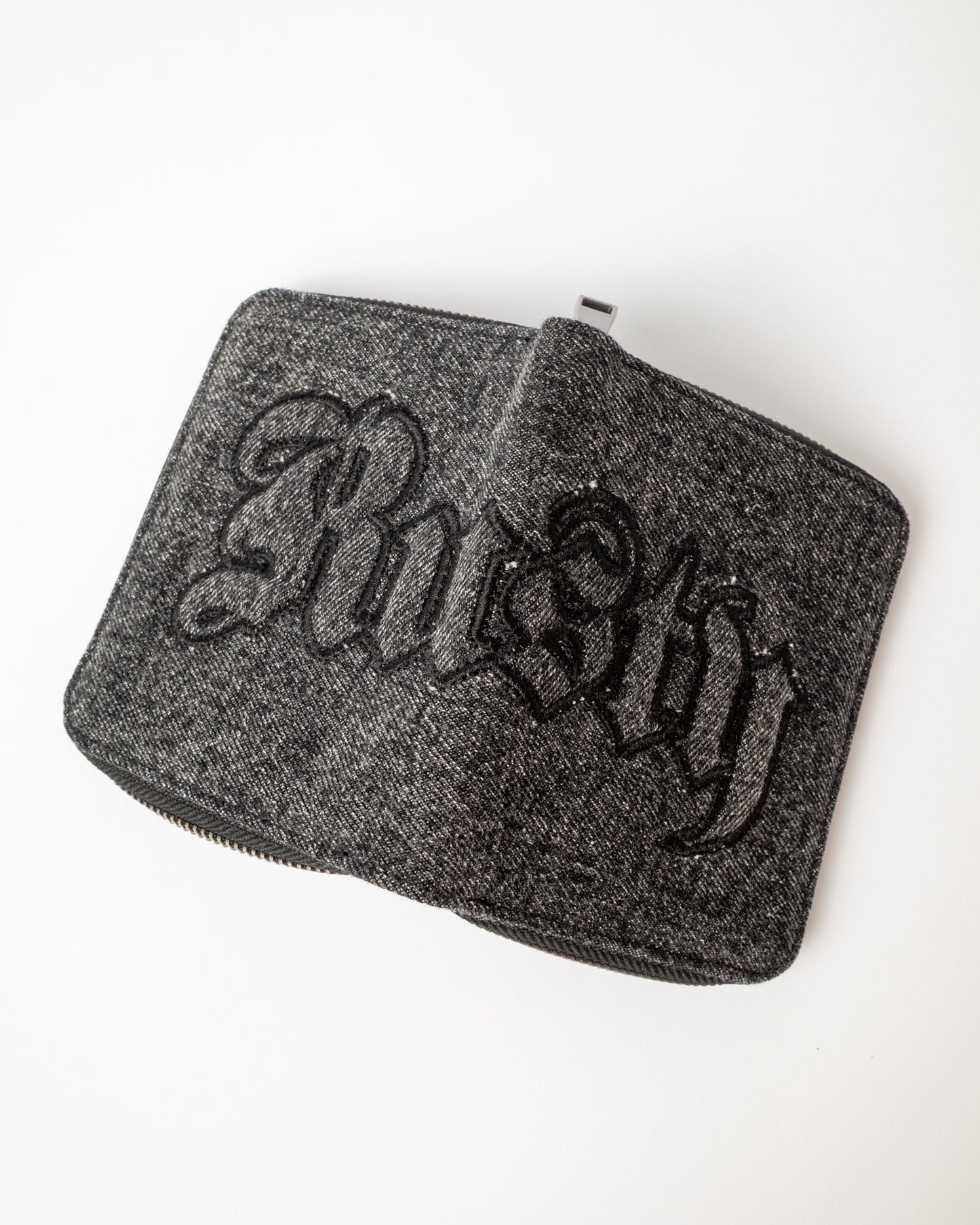 Billetera Rusty Roxanne Denim Compact Wallet Washed Black