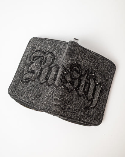 Billetera Rusty Roxanne Denim Compact Wallet Washed Black