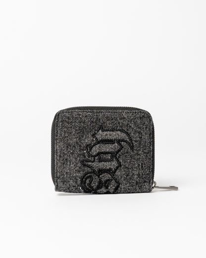Billetera Rusty Roxanne Denim Compact Wallet Washed Black
