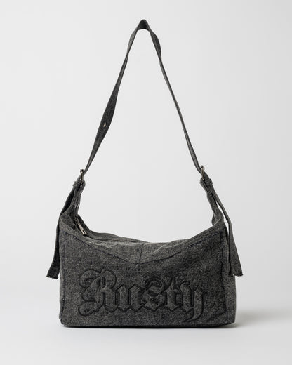 Cartera Rusty Roxanne Denim Shoulder Bag Washed Black
