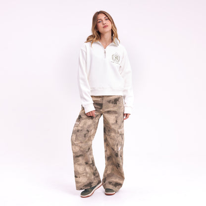 Buzo Rusty Royal Midzipper Neck Crew Ld Snow White