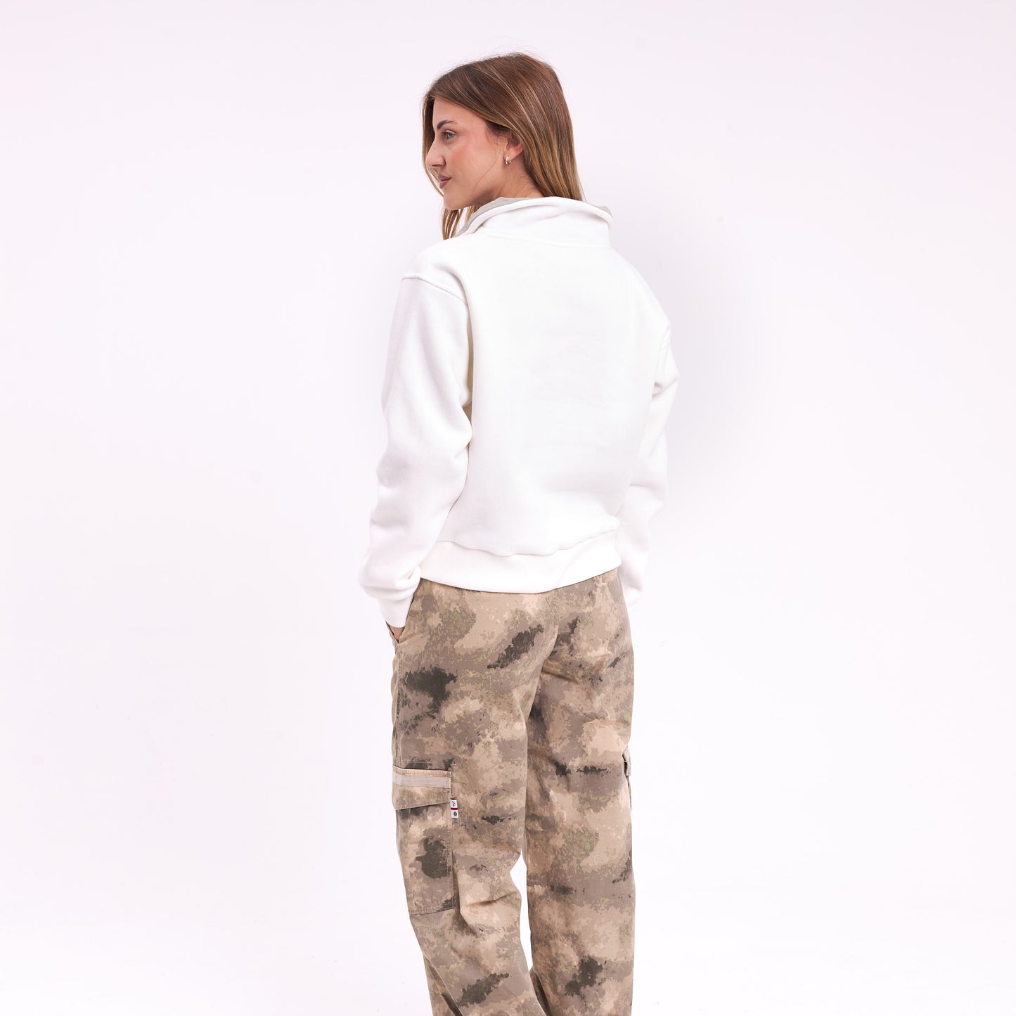Buzo Rusty Royal Midzipper Neck Crew Ld Snow White