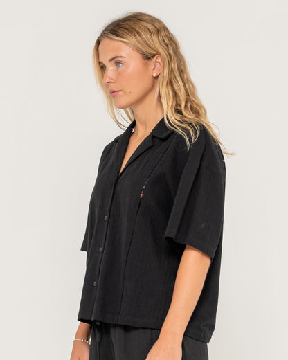 Camisa Mc Rusty Rummer Has It Short Sleeve Shirt Ld Black