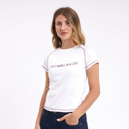 Remera Mc Rusty Rusty Gamble Cap Sleeve Baby Tee Ld Off White