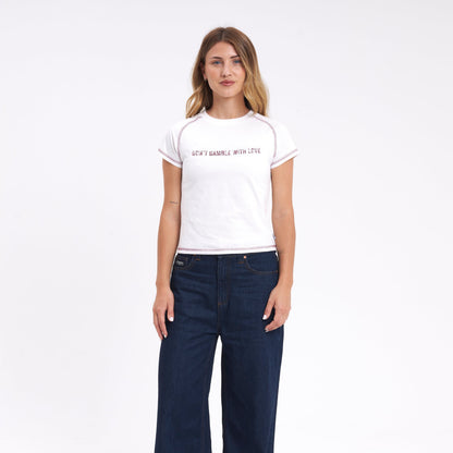Remera Mc Rusty Rusty Gamble Cap Sleeve Baby Tee Ld Off White