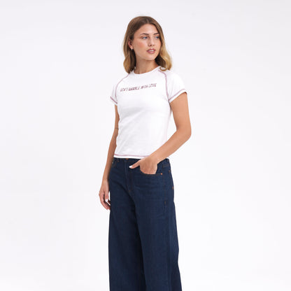Remera Mc Rusty Rusty Gamble Cap Sleeve Baby Tee Ld Off White