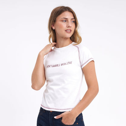 Remera Mc Rusty Rusty Gamble Cap Sleeve Baby Tee Ld Off White