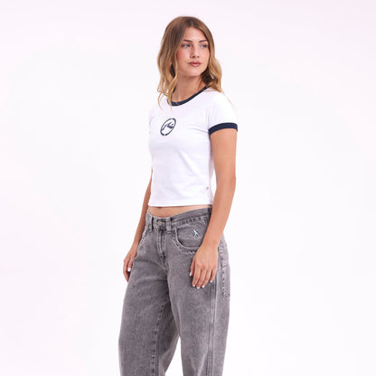Remera Mc Rusty Rusty Ringer Relaxed Mini Tee Ld White