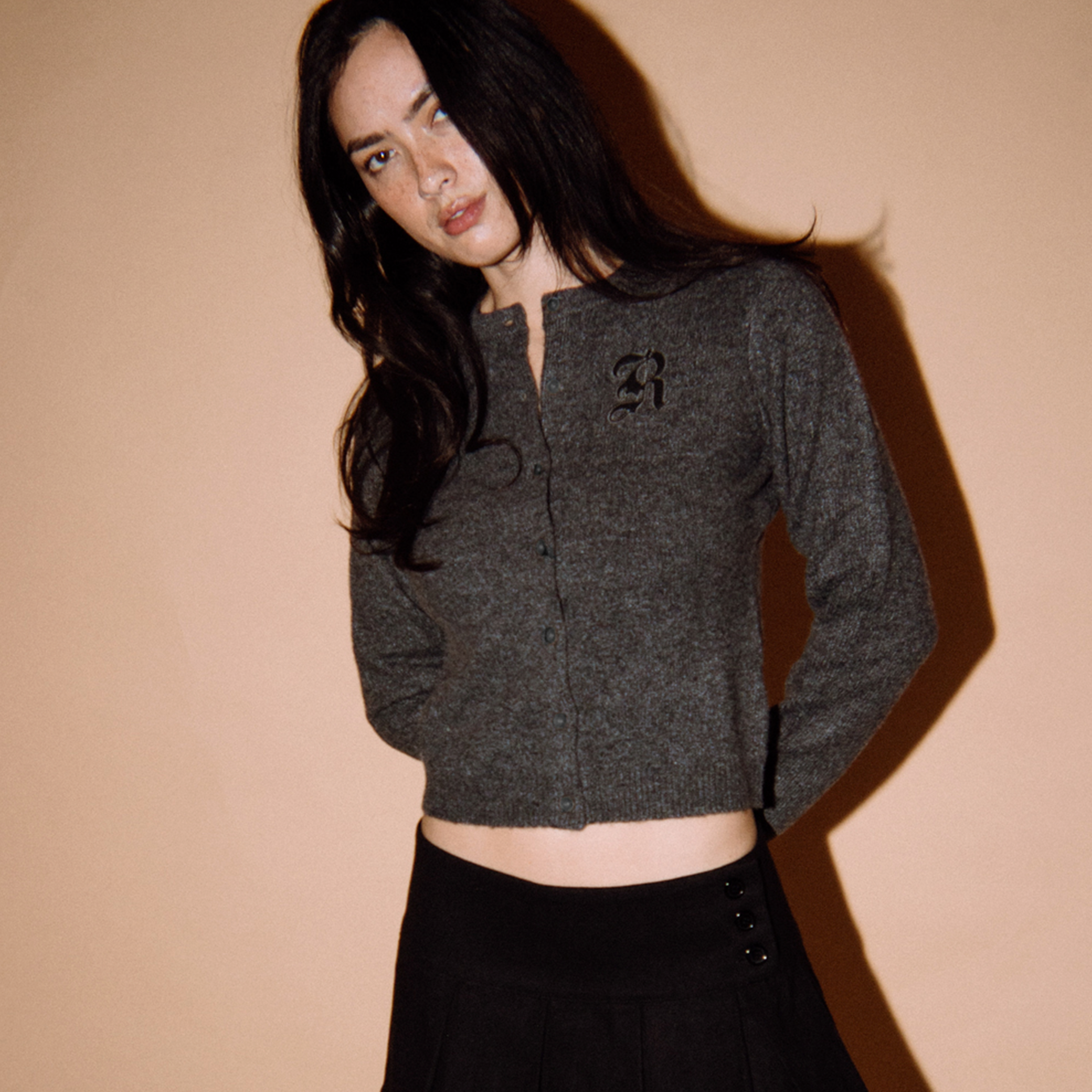 Sweater Rusty Rusty Academy Cardigan Charcoal/Marle