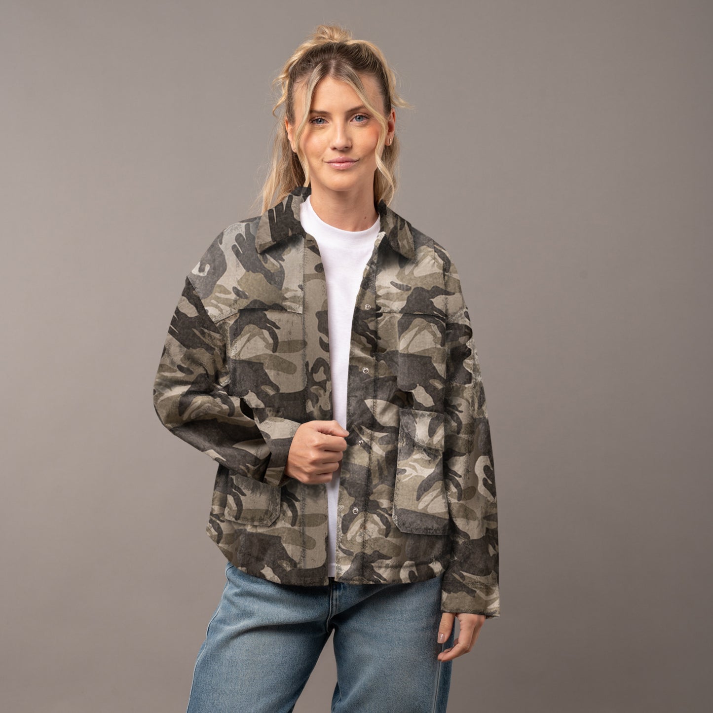 Camisa Ml Rusty Camo Mile Oversize Shirt Ld Abbey Stone