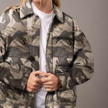 Camisa Ml Rusty Camo Mile Oversize Shirt Ld Abbey Stone