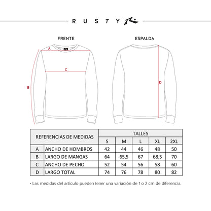 Remera Rusty Registered Ls Atlantic Blue
