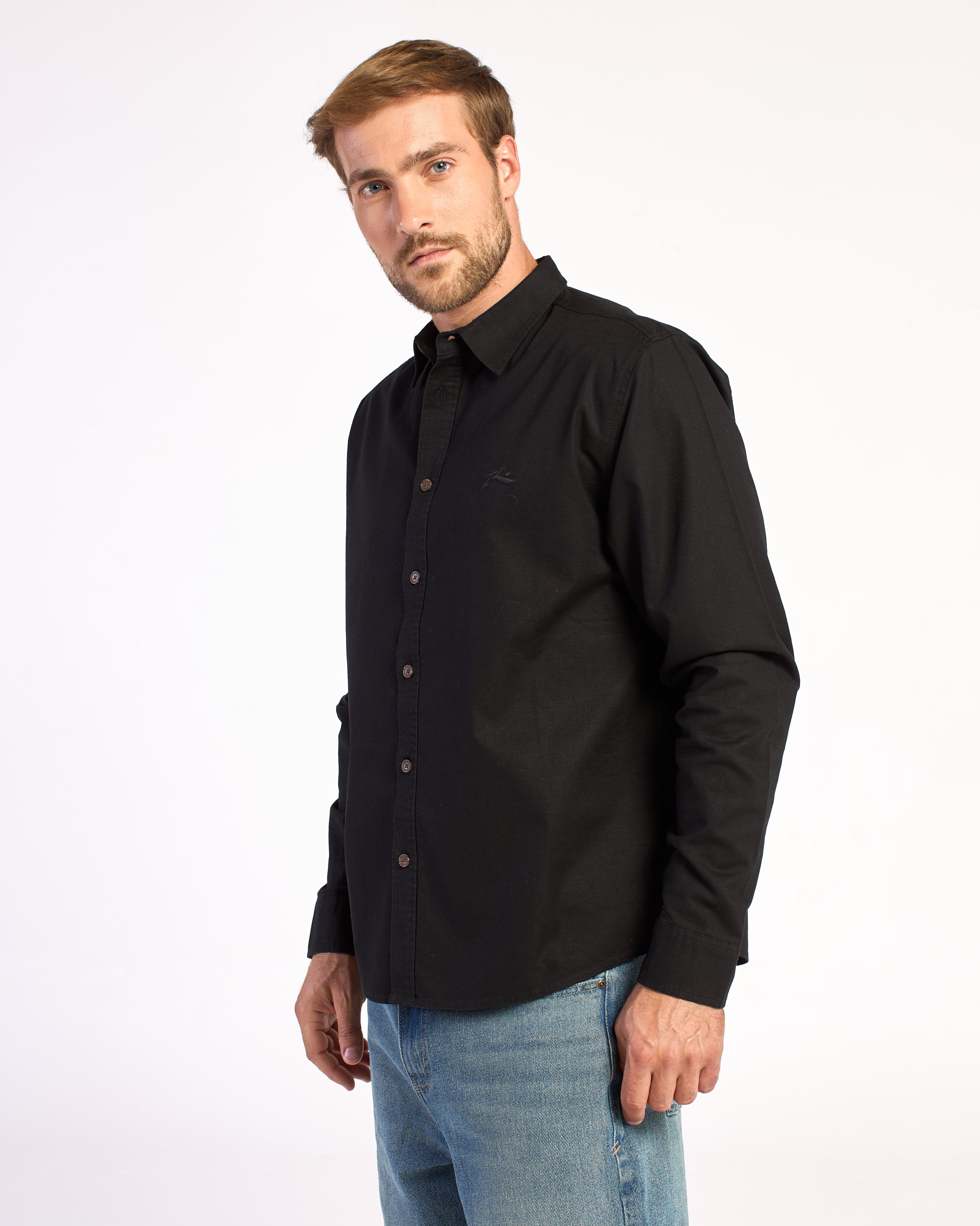 Camisa Ml Rusty Overtone Ls 2 Shirt Black
