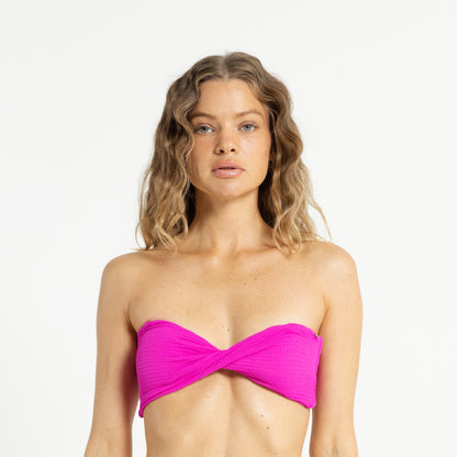 Bikini Alto Rusty Sandalwood Bandeau Twist Bik Top Ld Fuchsia