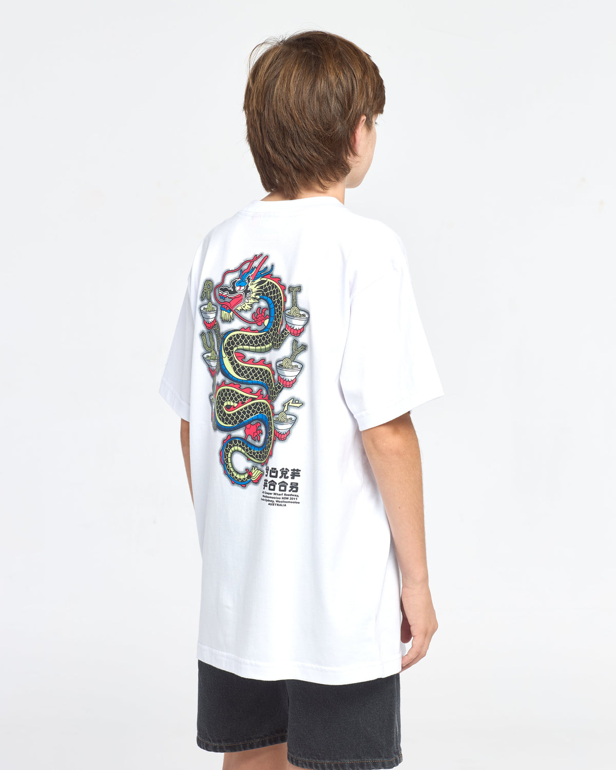 Remera Mc Rusty Ramen Dragon Tee Ov Jr White
