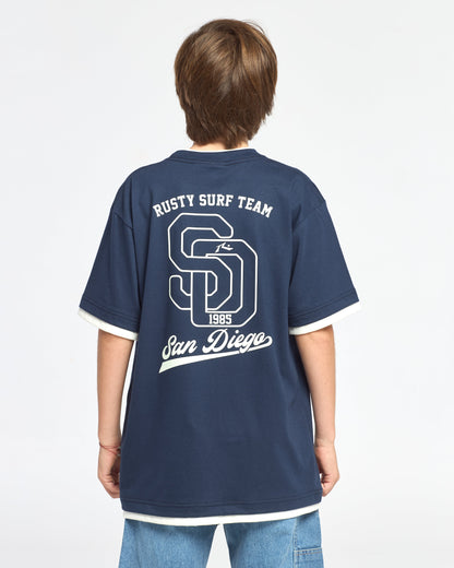 Remera Mc Rusty Basewave Tee Ov Jr Navy Blue