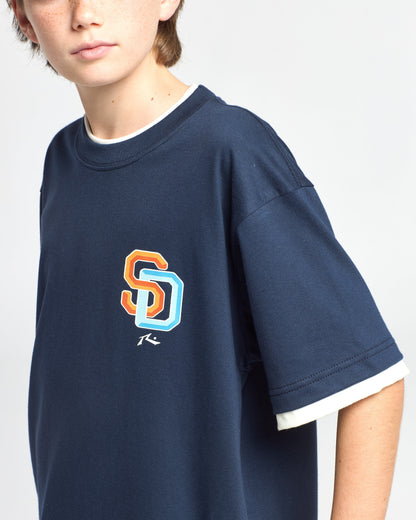 Remera Mc Rusty Basewave Tee Ov Jr Navy Blue