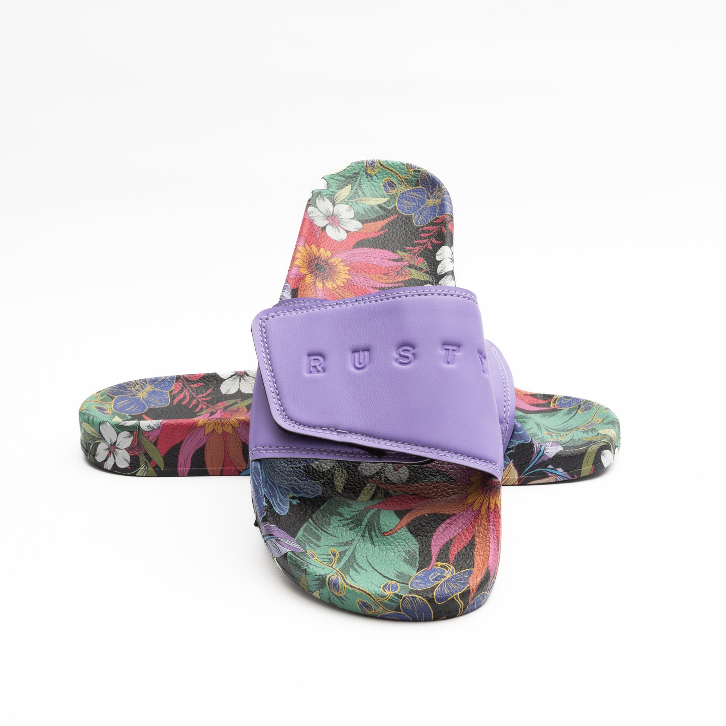 Ojotas Rusty Black Beach Palm Slide Ld Lilac