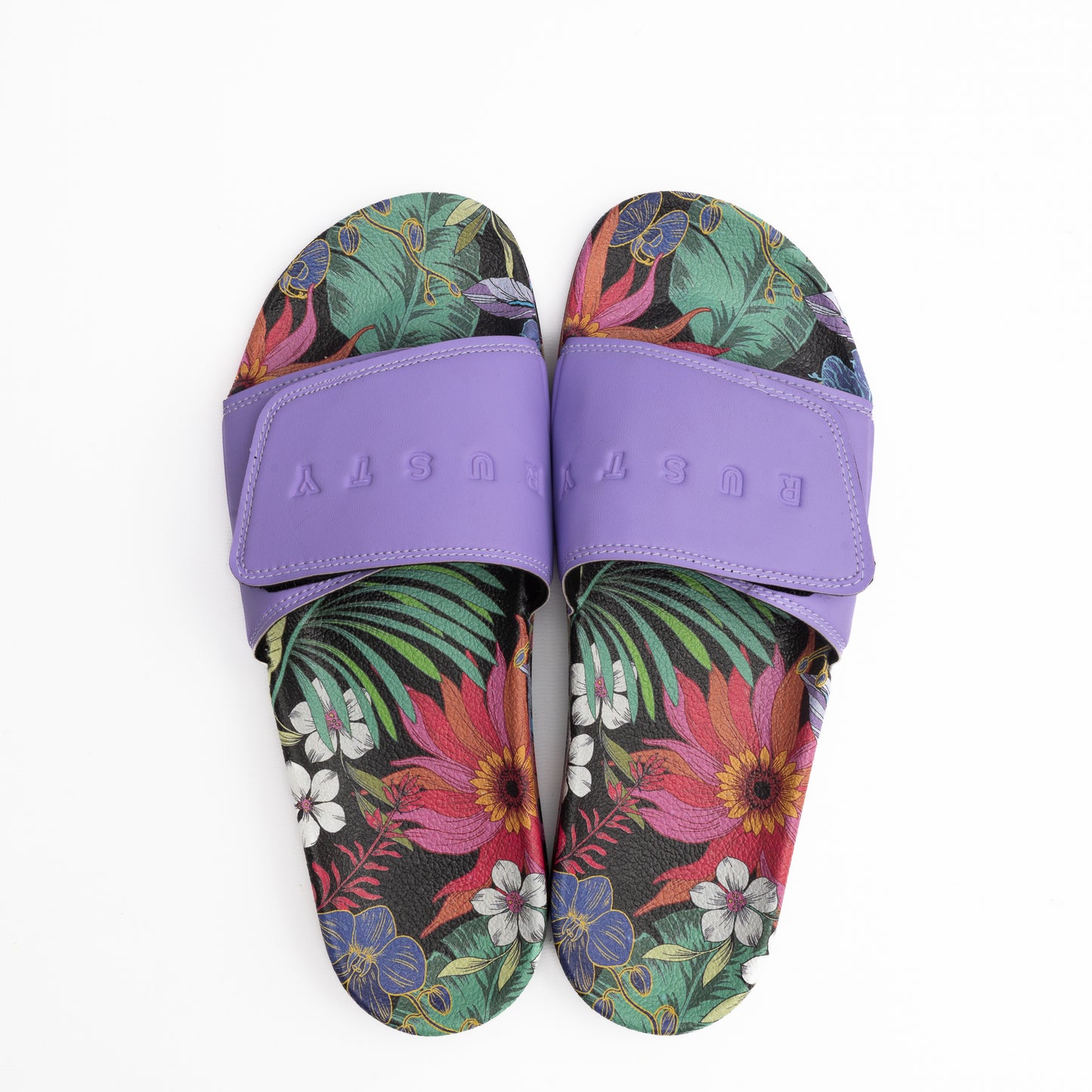 Ojotas Rusty Black Beach Palm Slide Ld Lilac