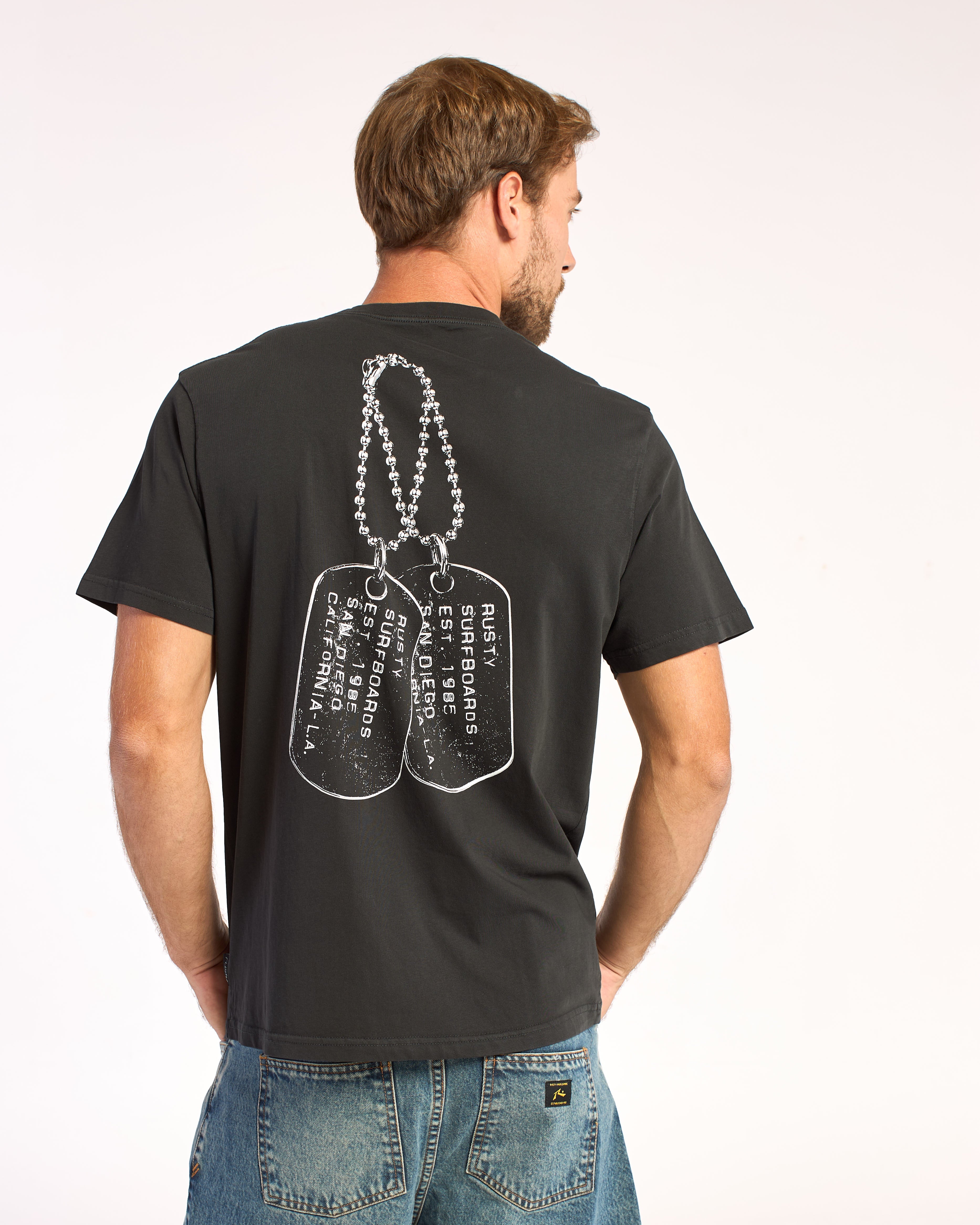 Remera Mc Rusty Dog Tag Tee St Coal