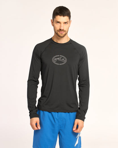 Rashie Rusty Charge Ls Tee Uv50 Black