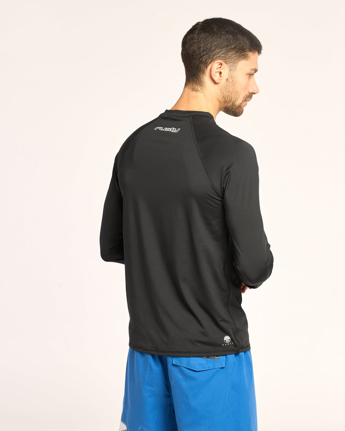 Rashie Rusty Charge Ls Tee Uv50 Black