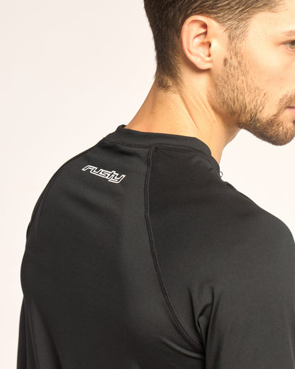 Rashie Rusty Charge Ls Tee Uv50 Black