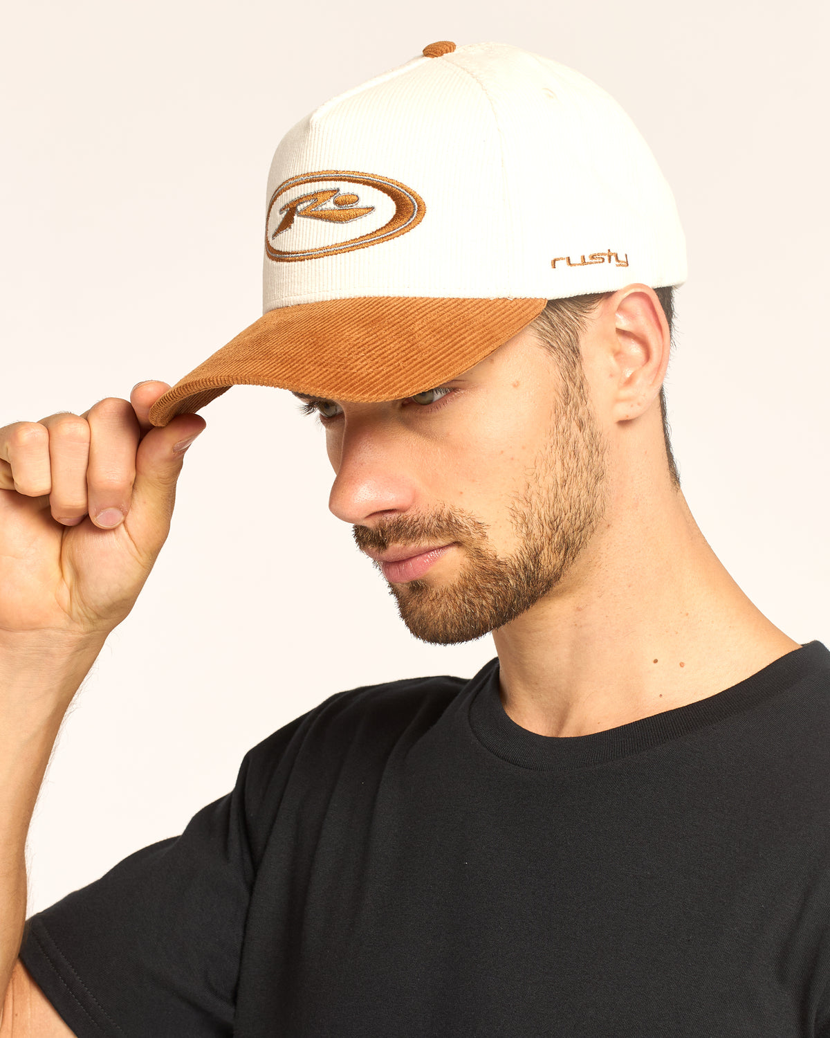 Gorra Rusty Orbit Cord 6 Panel Cap Tobacco
