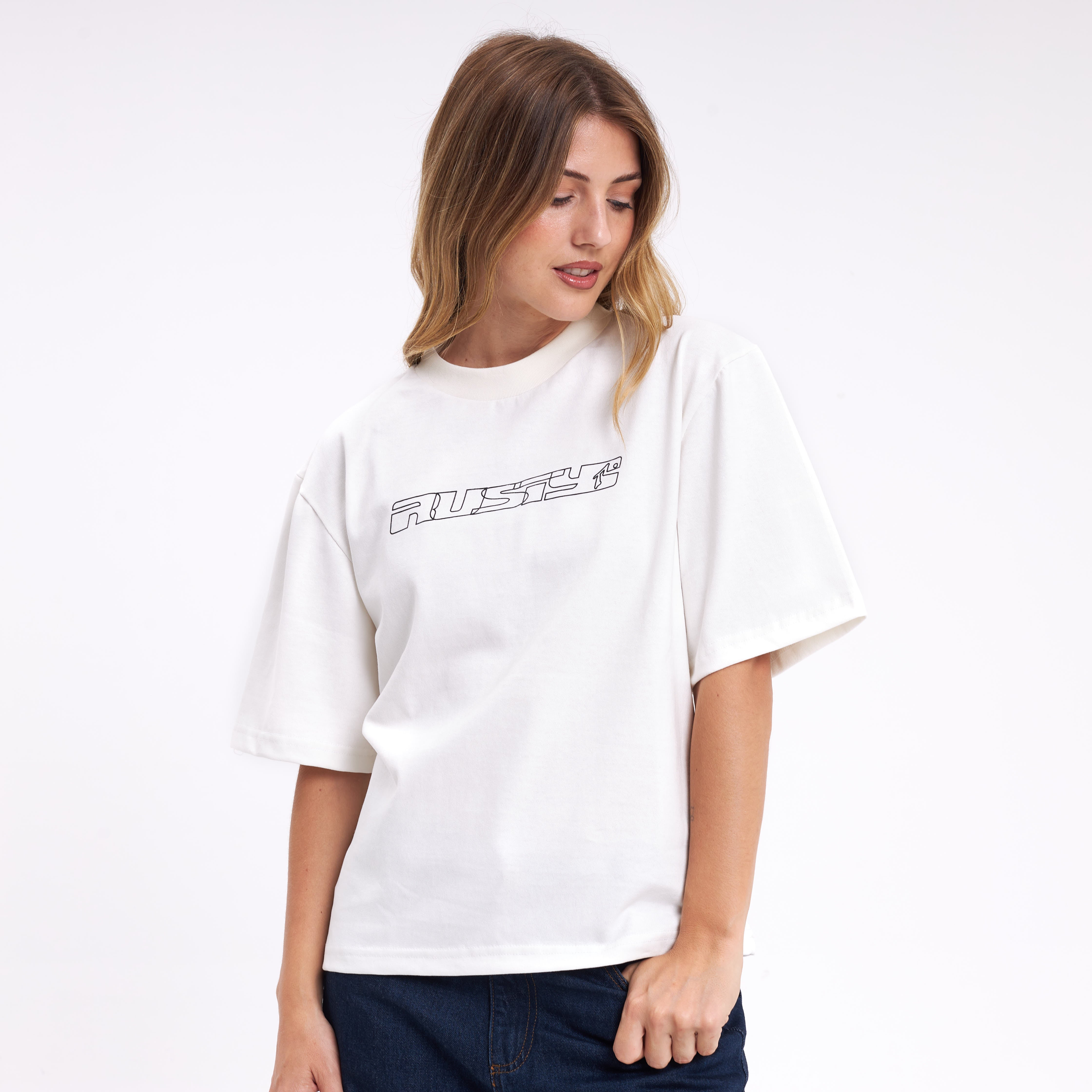 Remera Mc Rusty Essentials Crop Boxy Fit Tee Ld Off White