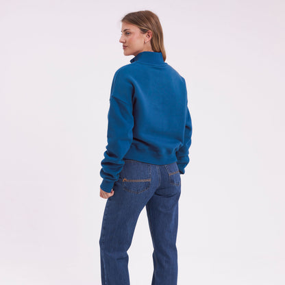 Buzo Rusty Bind Me Up Zip Crew Ld Atlantic Blue