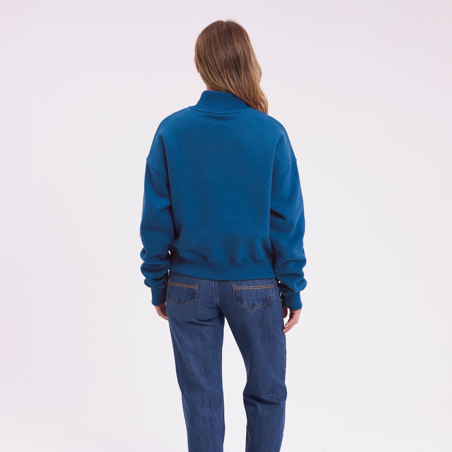 Buzo Rusty Bind Me Up Zip Crew Ld Atlantic Blue